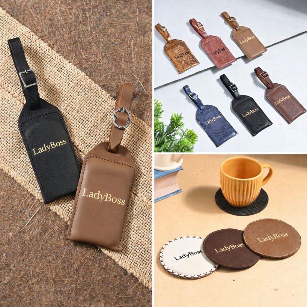 Leather Coasters for Him & Her (Set of 4) Egoss Shoes
