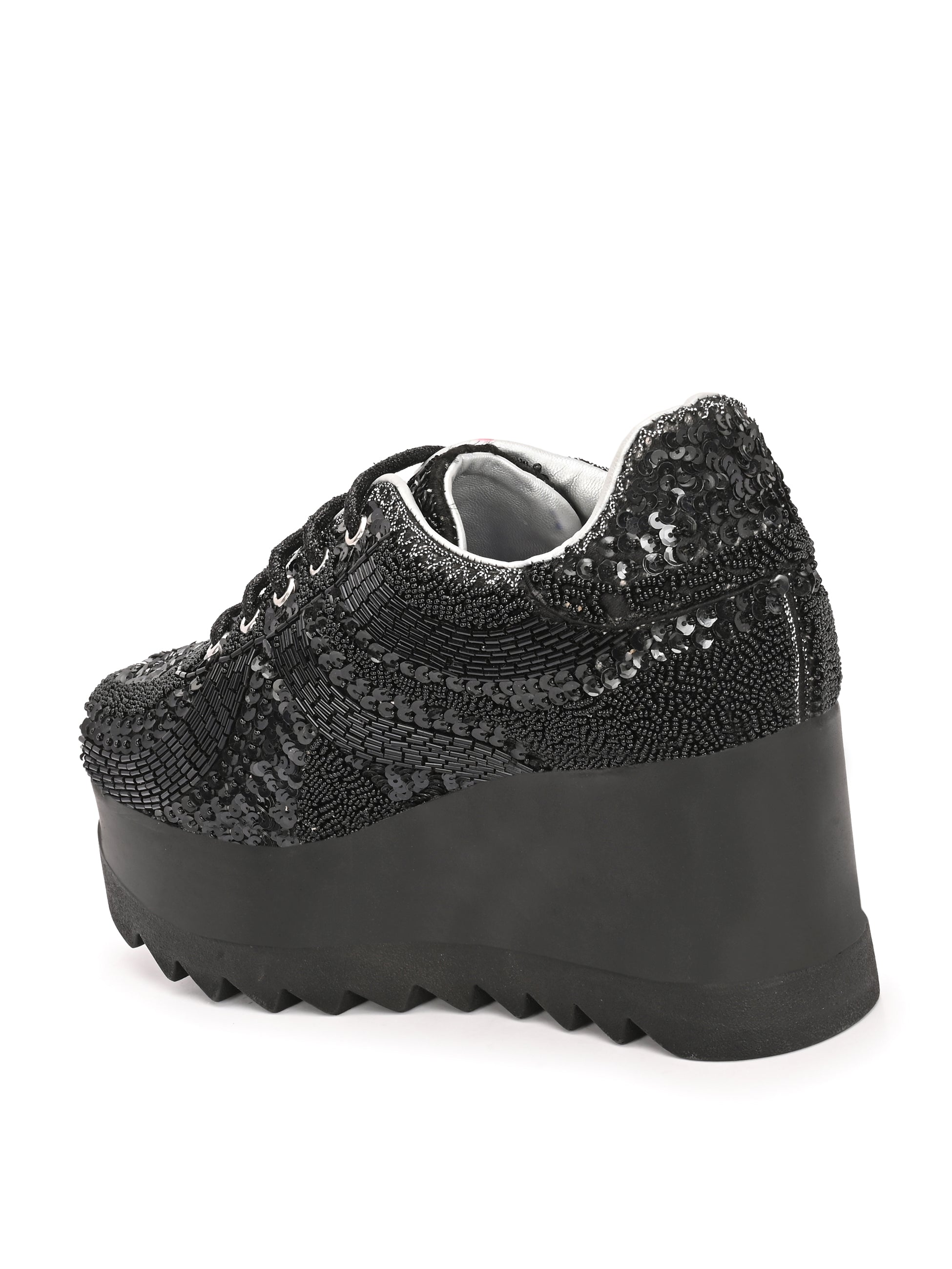 Crysta Bridal Sneakers Black For Women by Lady Boss ladybossbyegoss