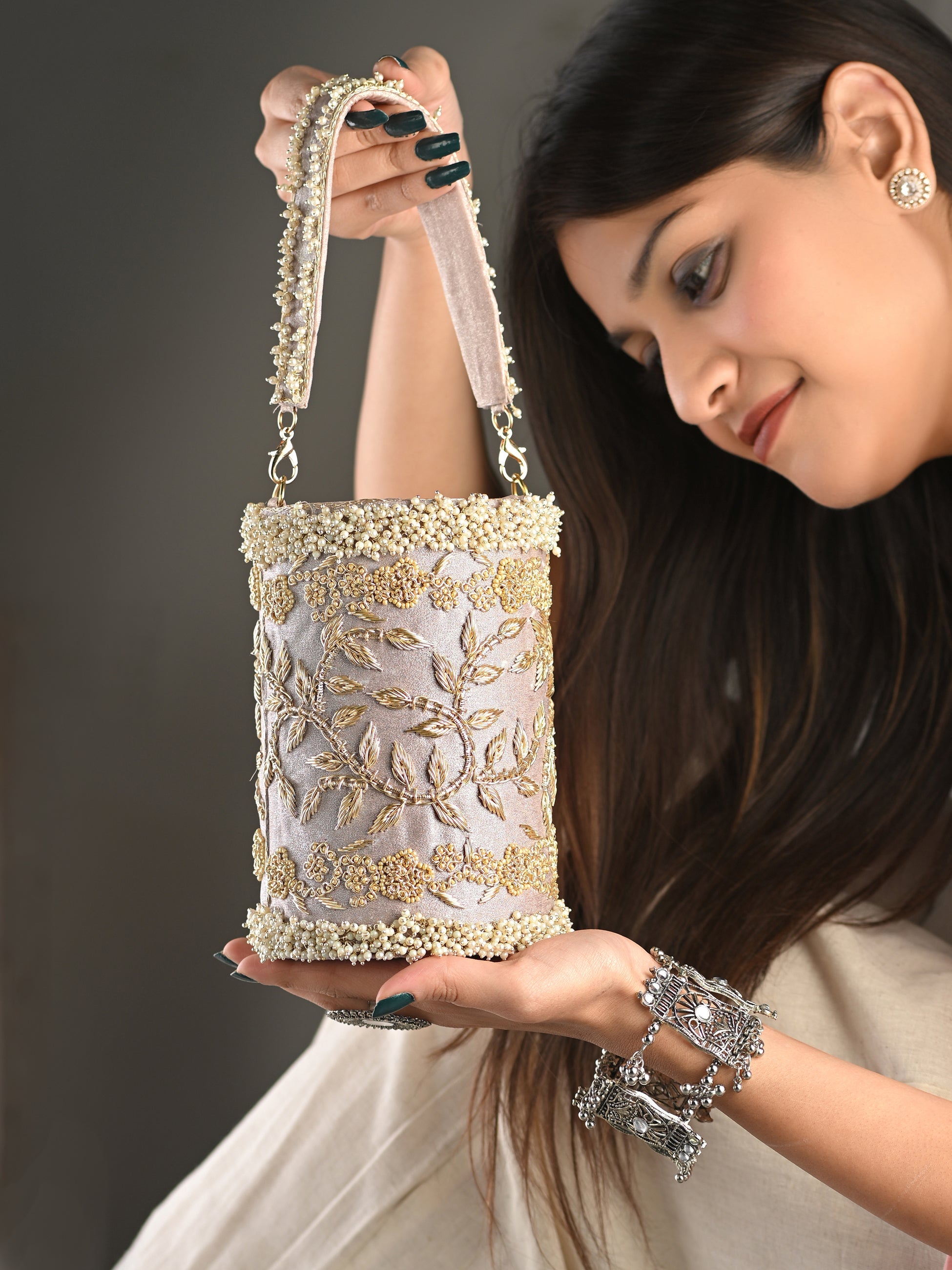 GOLD METAL GHUNGROO BAG (Copy) ladybossbyegoss