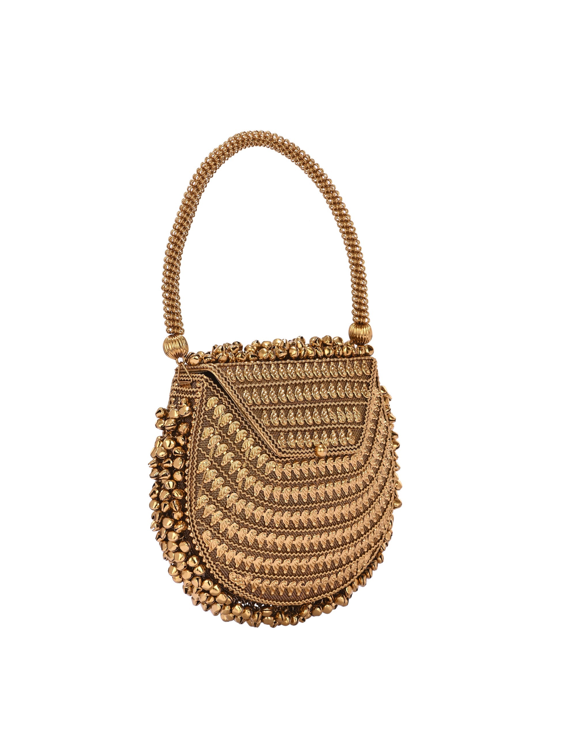 GOLD METAL GHUNGROO BAG ladybossbyegoss