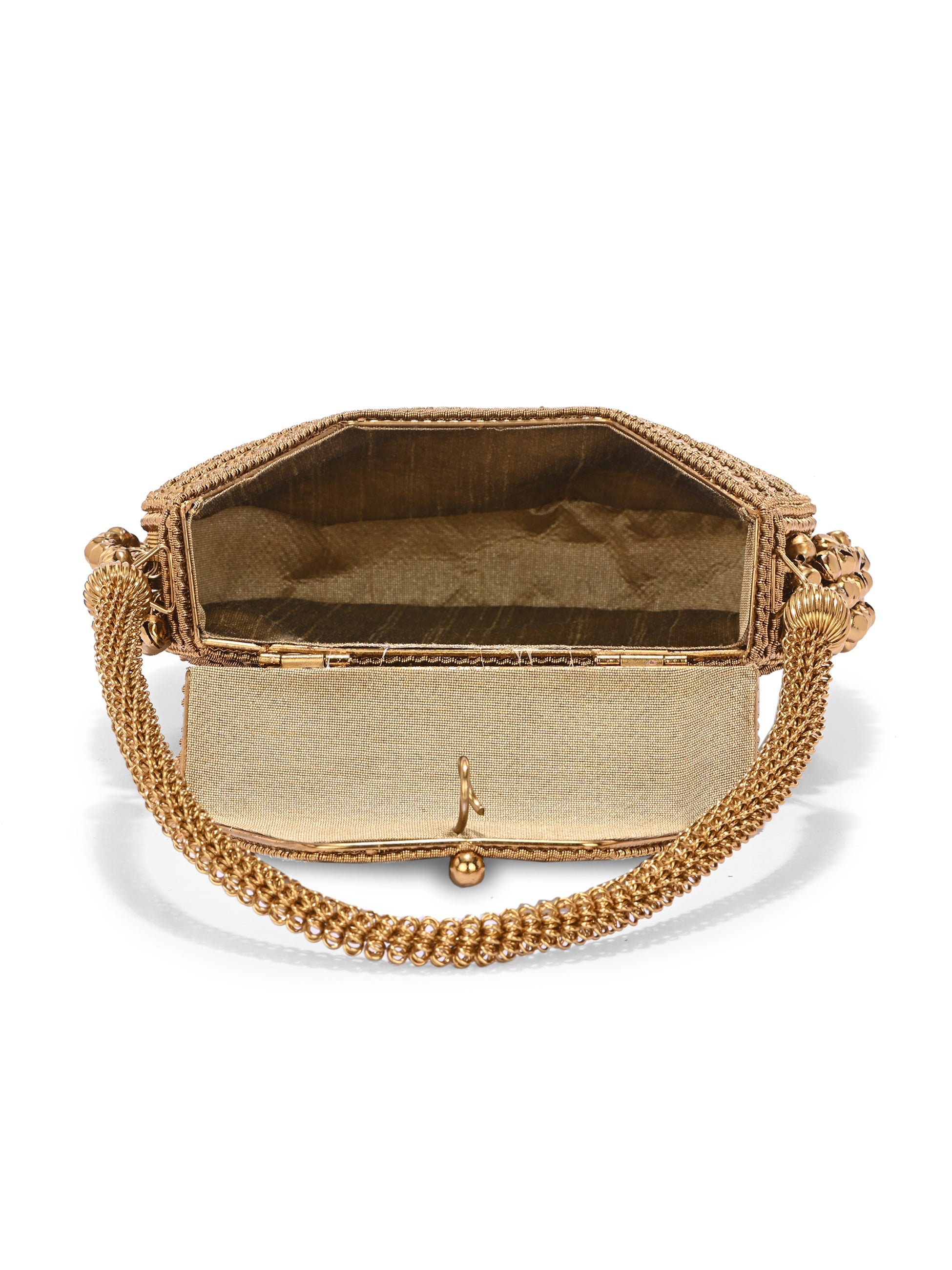 GOLD METAL GHUNGROO BAG ladybossbyegoss