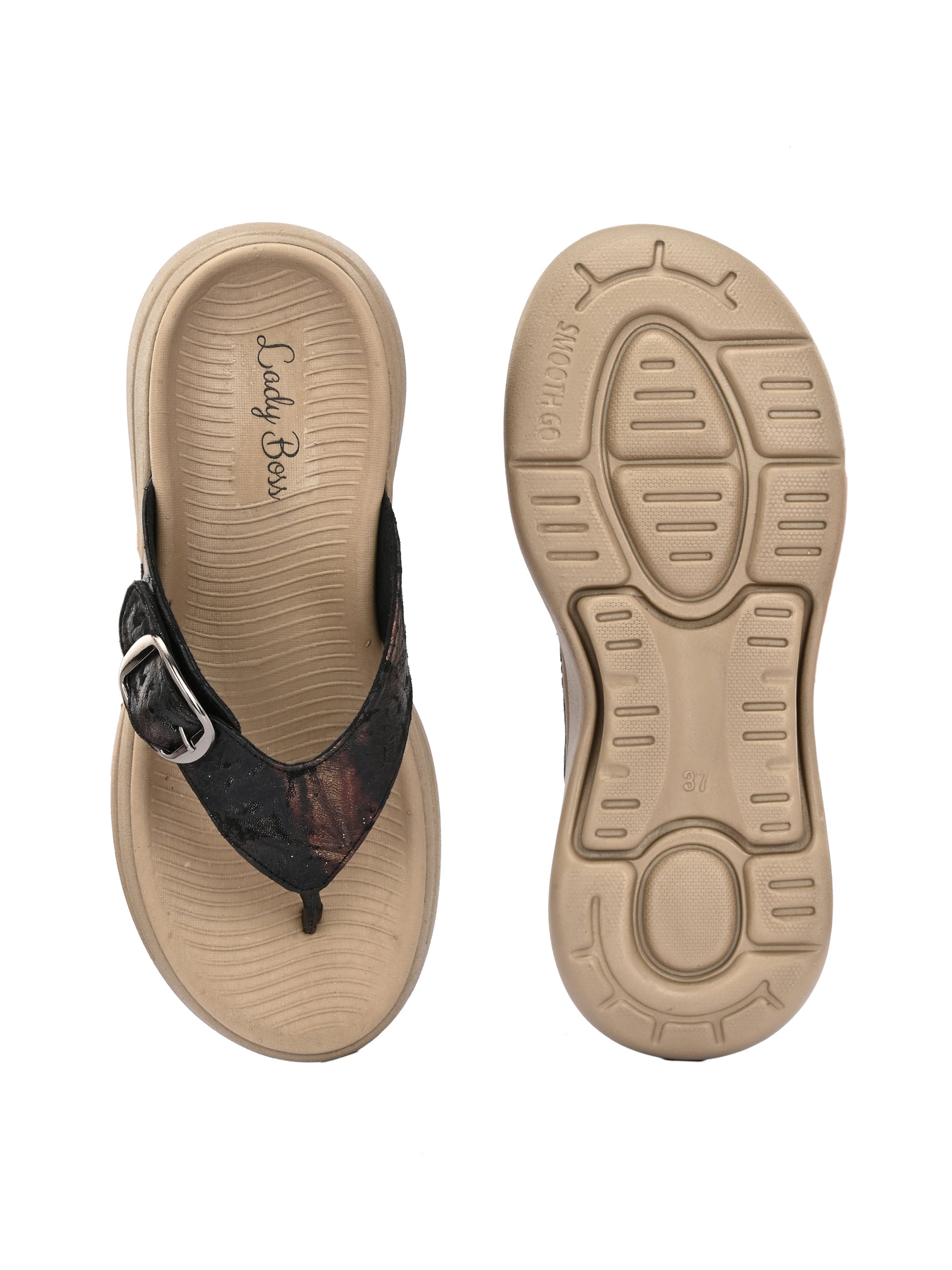 BLACK GETAWAY CHAPPALS ladybossbyegoss
