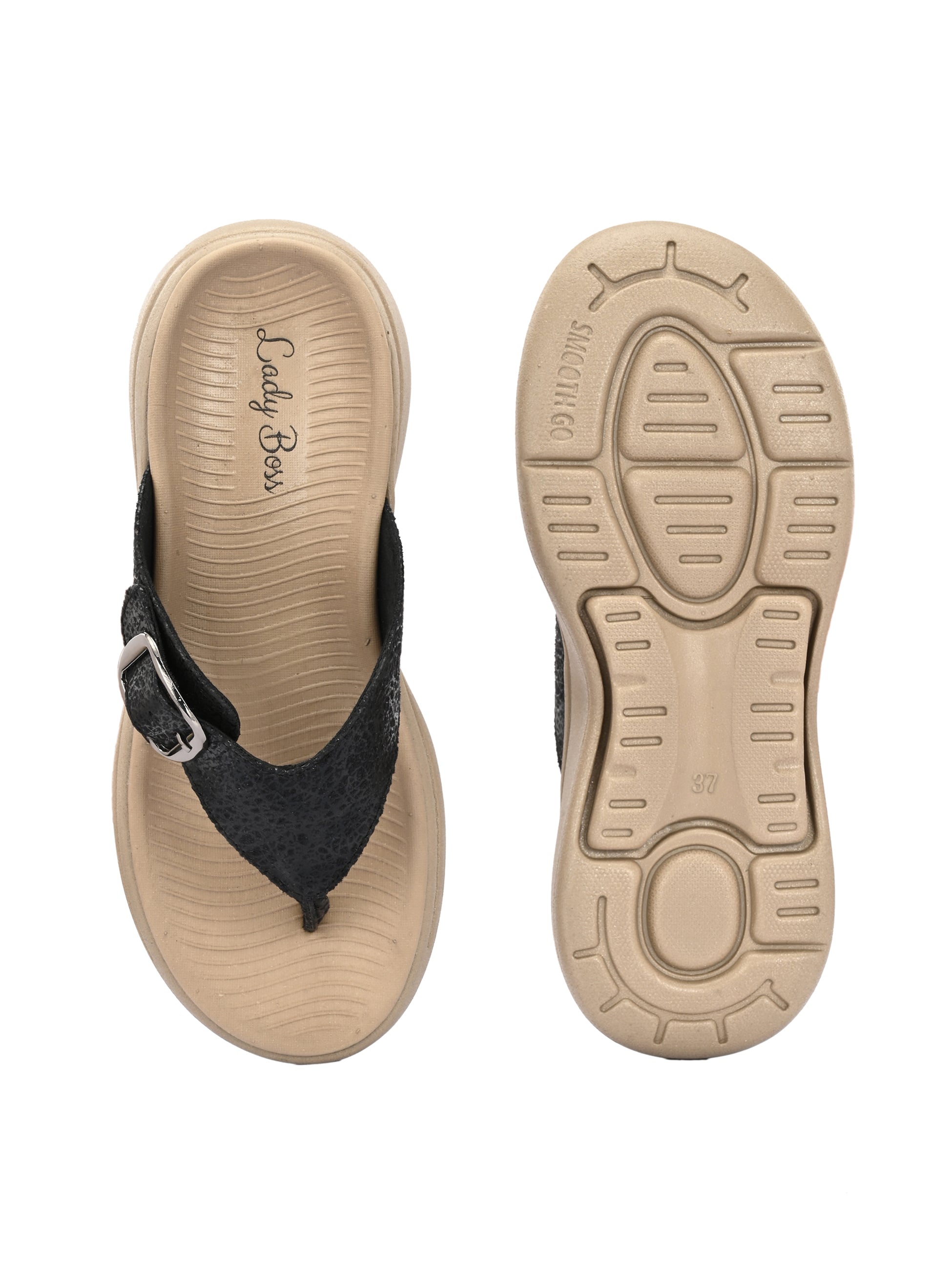 BLACK GETAWAY CHAPPALS ladybossbyegoss