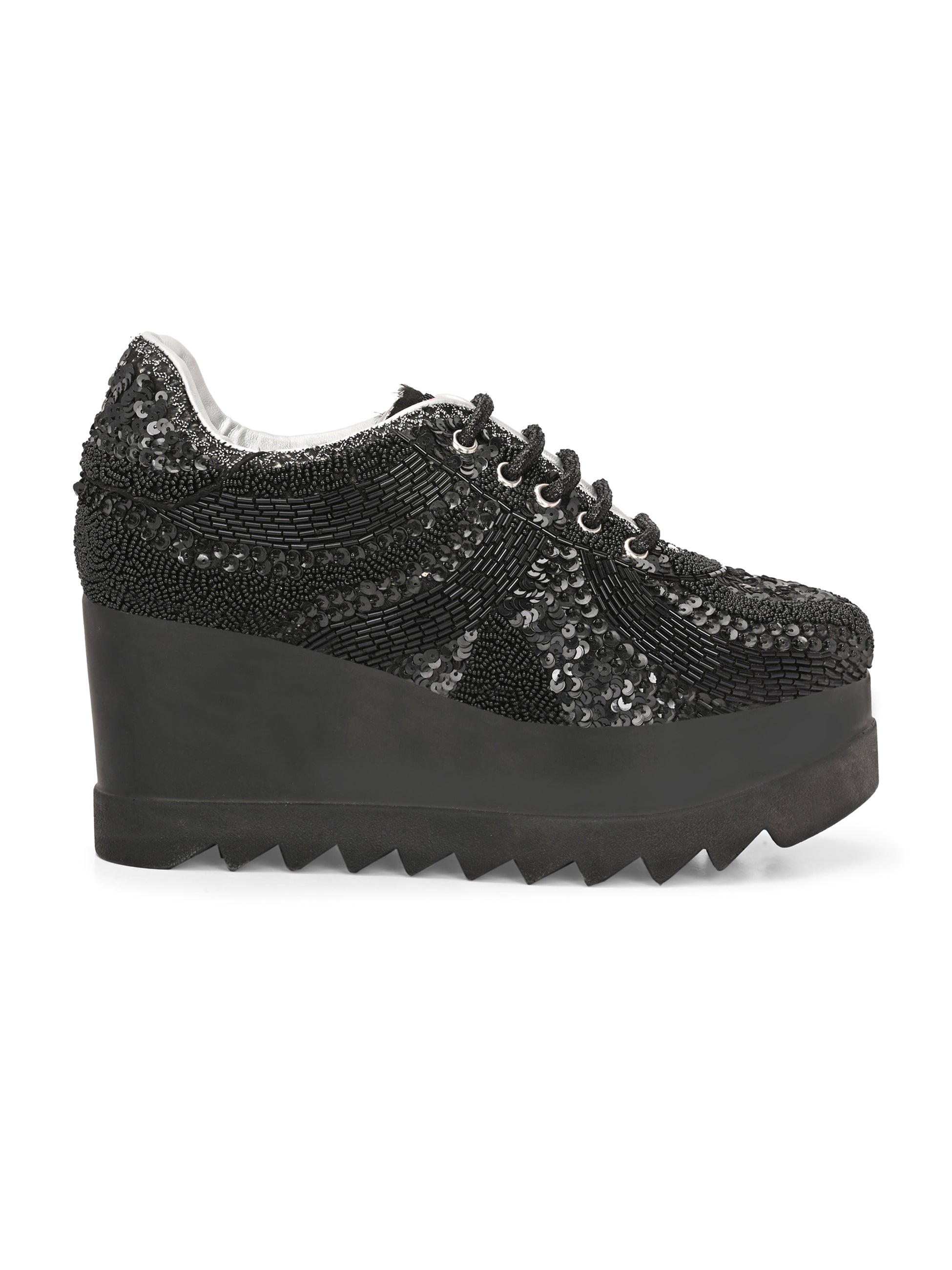 Crysta Bridal Sneakers Black For Women by Lady Boss ladybossbyegoss
