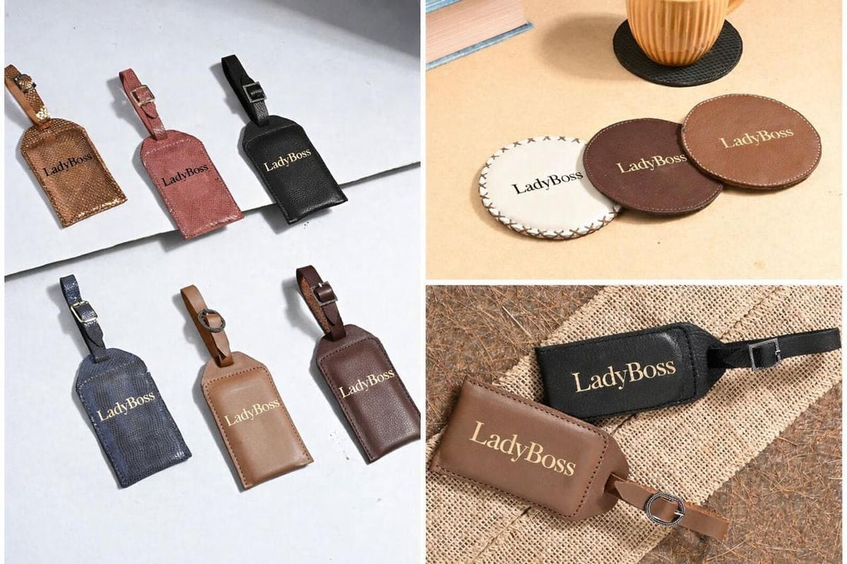 Leather Coasters for Him & Her (Set of 4) Egoss Shoes