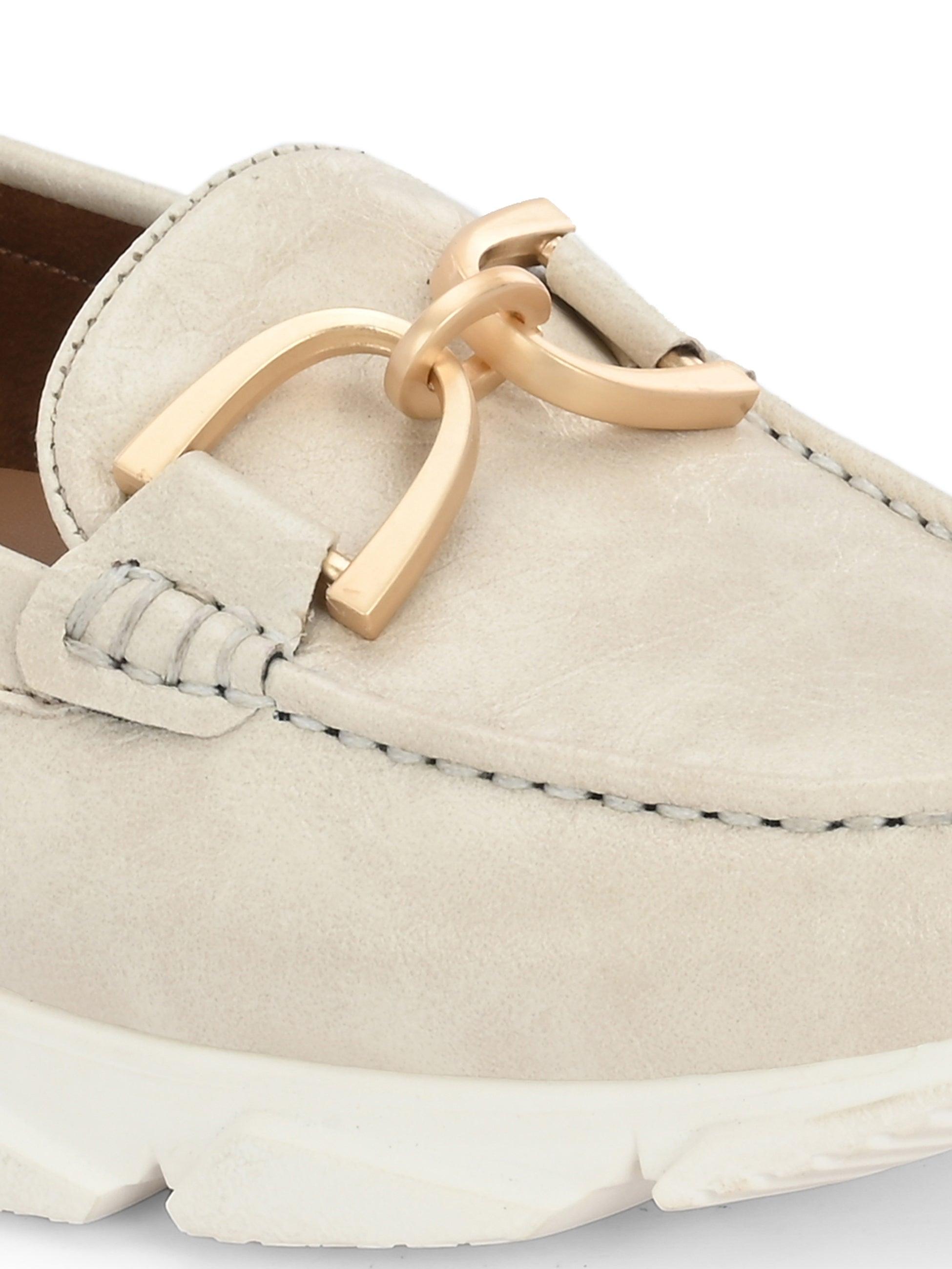 Ivory Buckled Sneakers - ladybossbyegoss